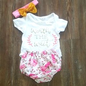 Worth the Wait baby girl outfit
